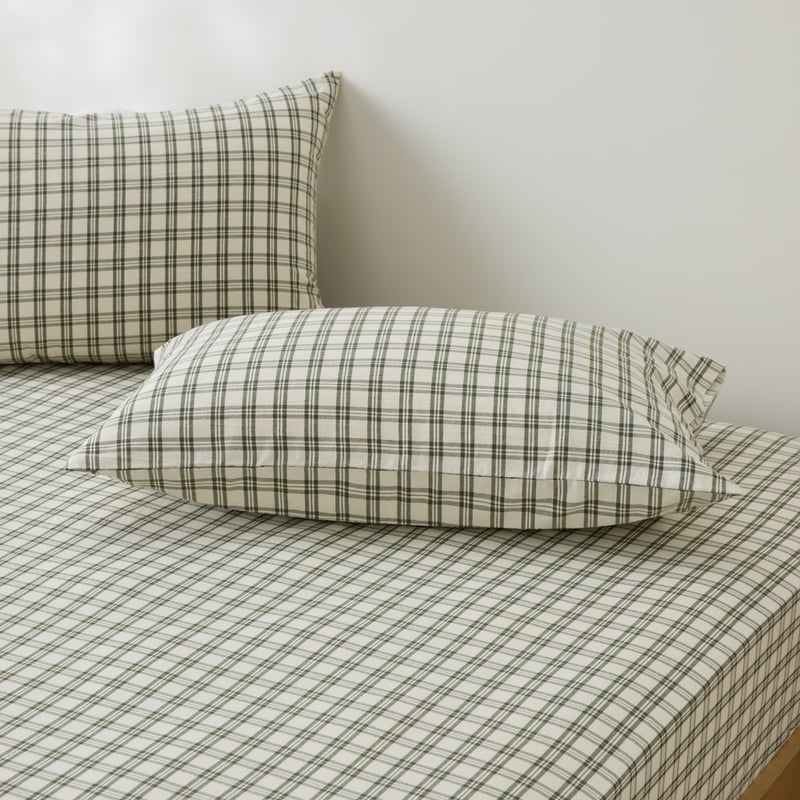 Balsam Green Check Fitted Sheet Set 