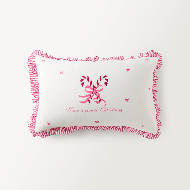 Sweet Christmas White Text Pillowcase 