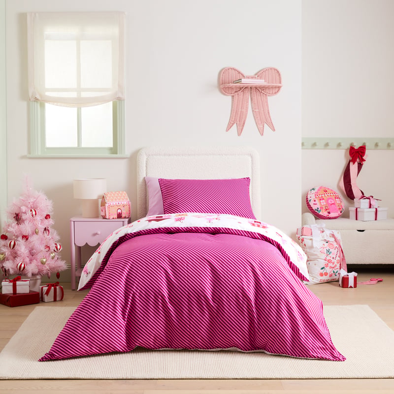 Sugar & Spice Christmas Pink Quilt Cover Set 