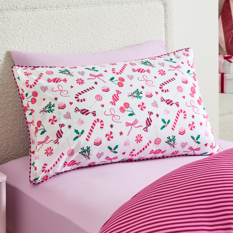 Sugar & Spice White Text Pillowcase