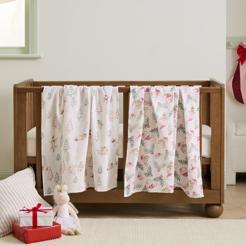 Disney Winnie the Pooh Festive Natural Muslin Swaddle 2 Pack