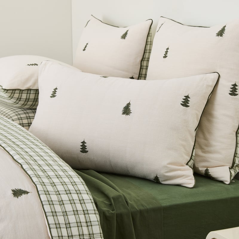 Balsam Natural Embroidered Quilted Coverlet Separates