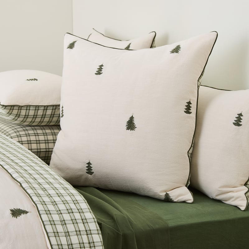 Balsam Natural Embroidered Quilted Coverlet Separates