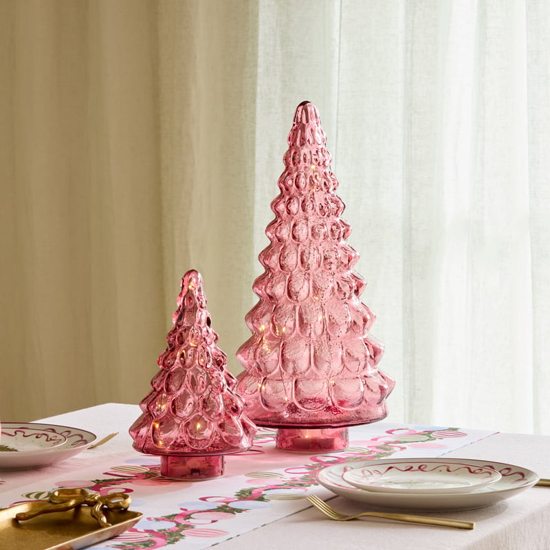 Bow & Bright Christmas Raspberry Glass LED Tree