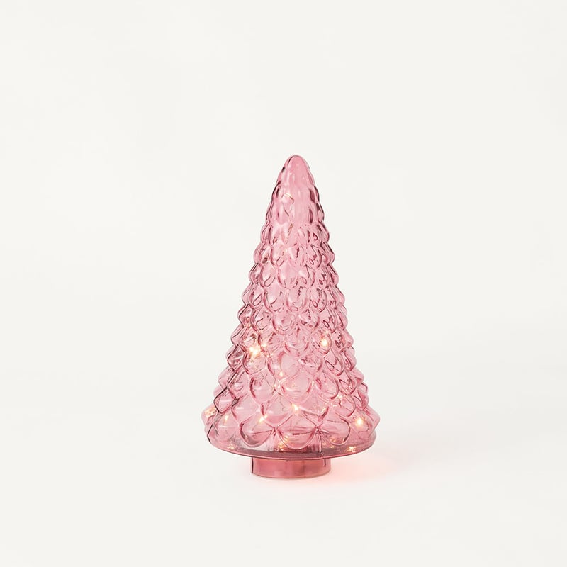 Bow & Bright Christmas Raspberry Glass LED Tree