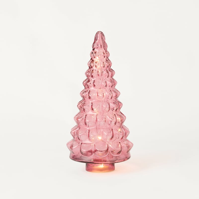 Bow & Bright Christmas Raspberry Glass LED Tree