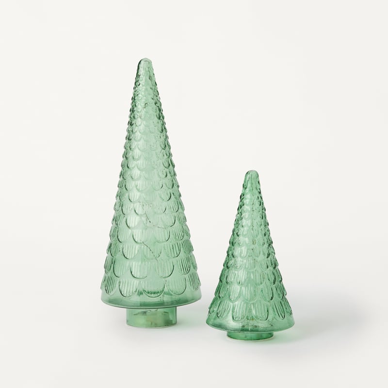 Bow & Bright Festive Green Glass LED Tree