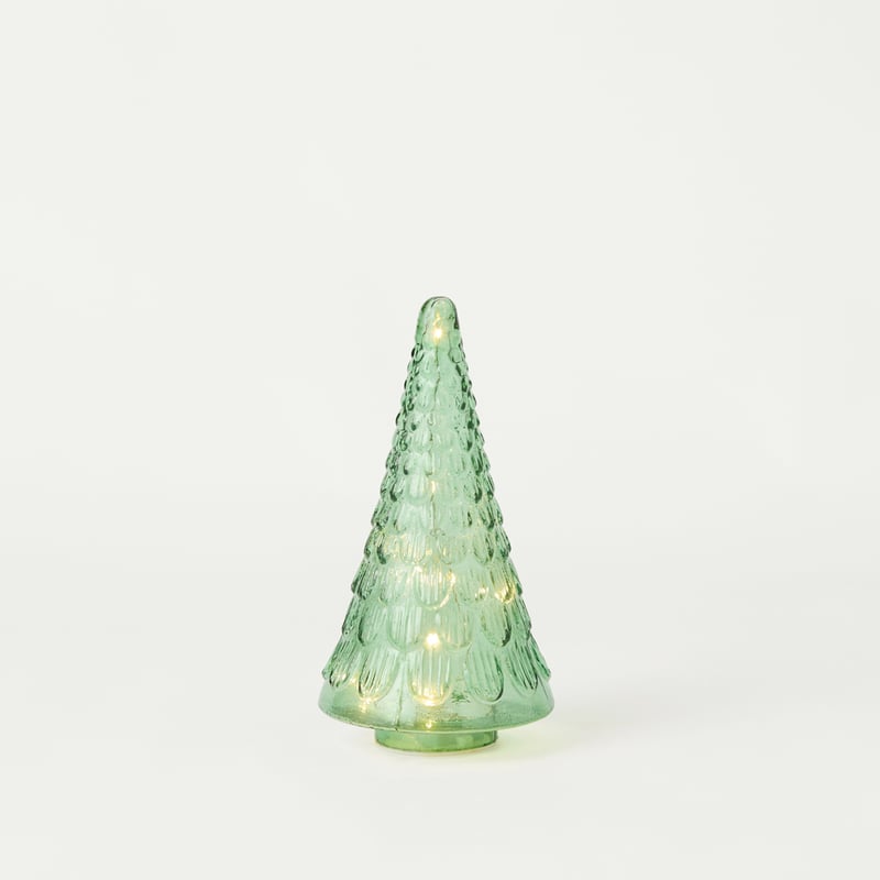 Bow & Bright Festive Green Glass LED Tree