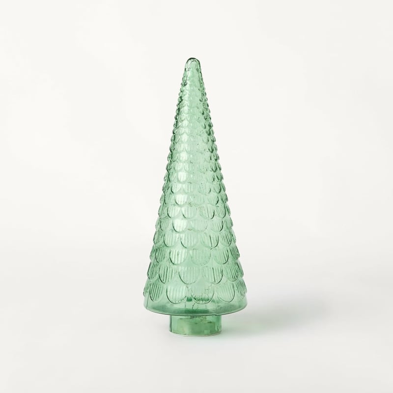 Bow & Bright Festive Green Glass LED Tree