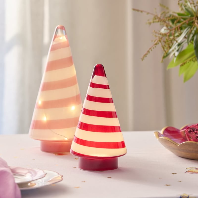 Festive Fun Candy Stripe Glass Tree