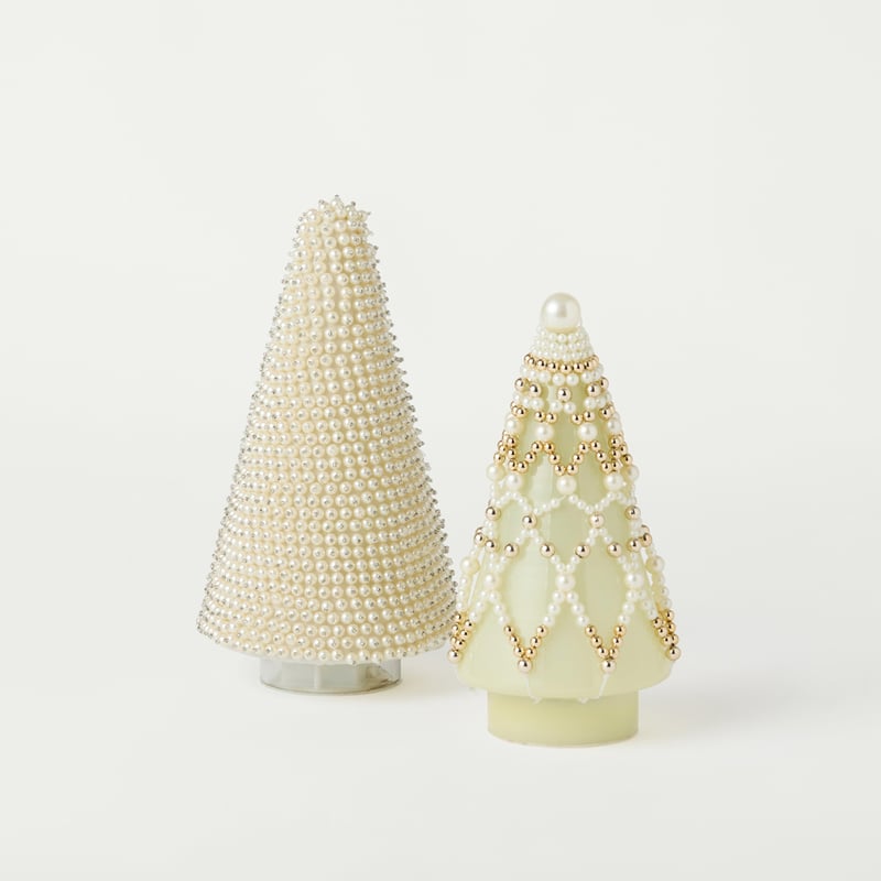 Luxe Pearl White Glass LED Small Christmas Tree