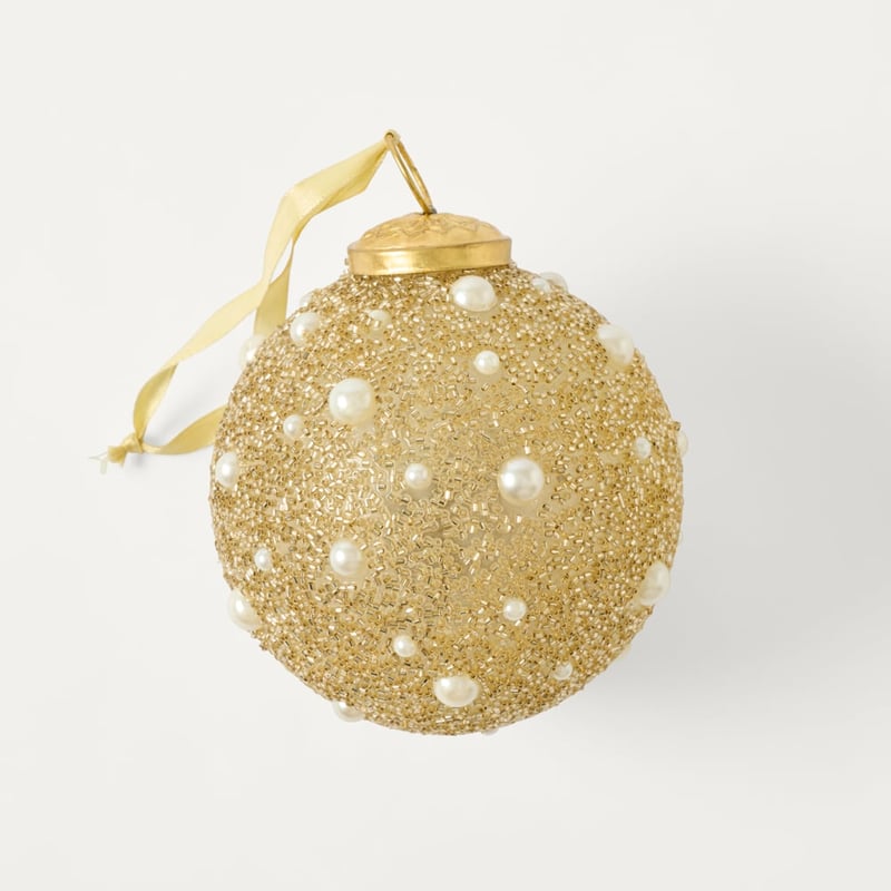 Luxe Golden Pearl Gold & White Bauble