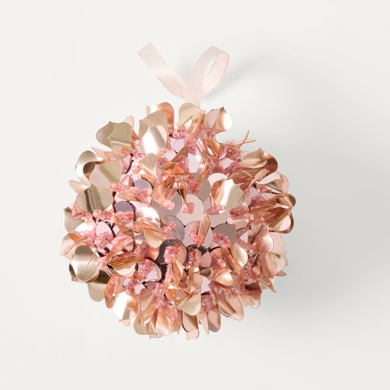 Luxe Petal Pink, Red, Gold & Silver Sequin Baubles Pack of 4