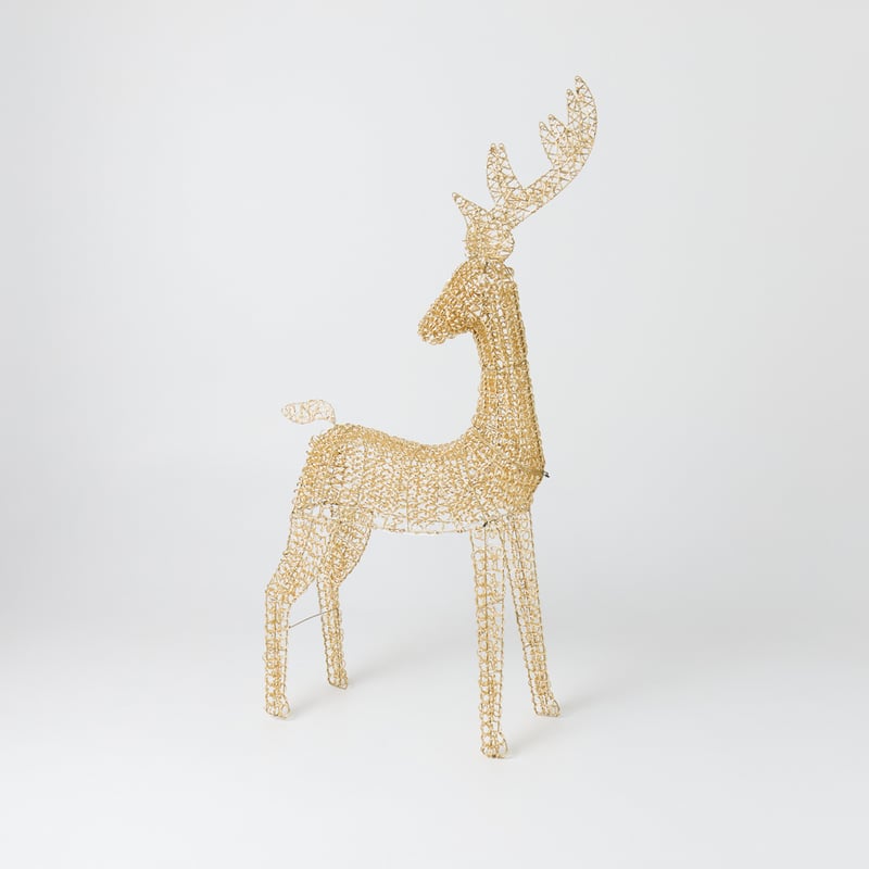 Sparkling Gold Reindeer Medium Sculpture