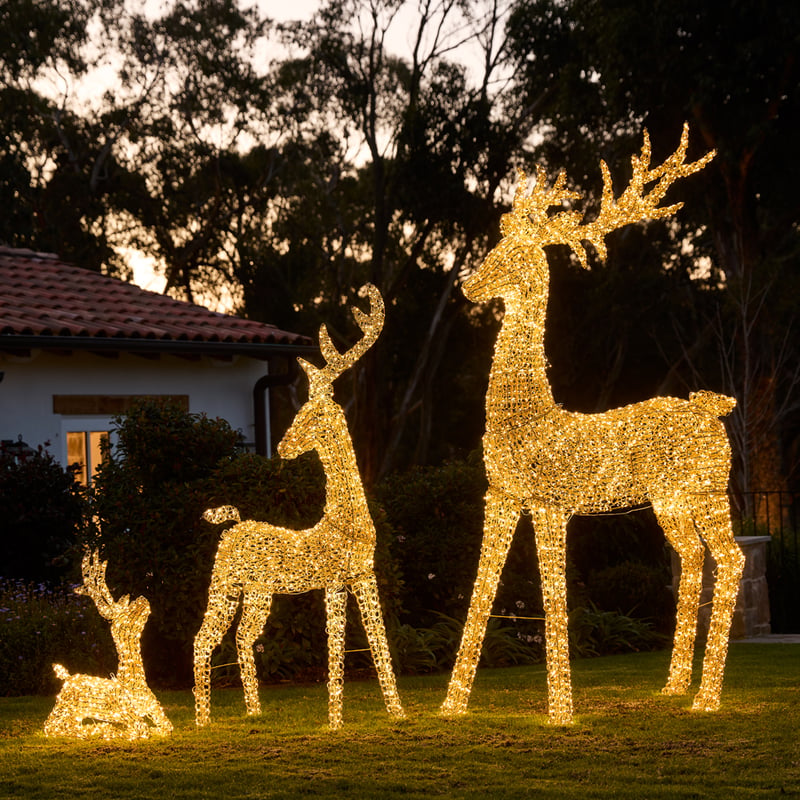 Sparkling Gold Reindeer Large Sculpture