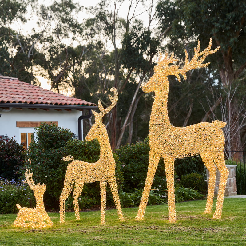 Sparkling Gold Reindeer Large Sculpture