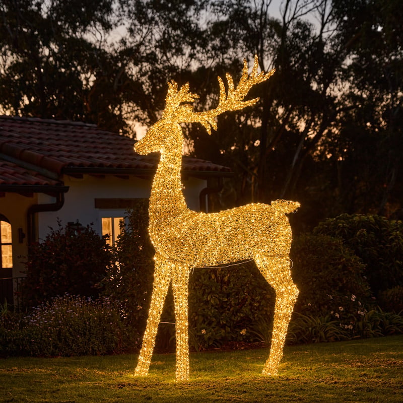 Sparkling Gold Reindeer Large Sculpture