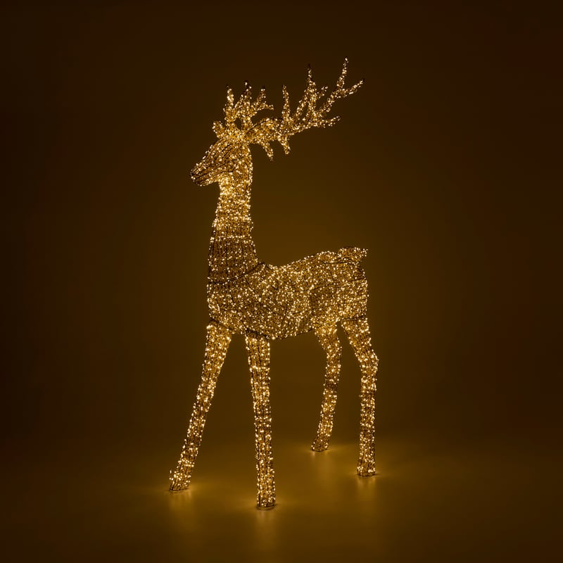 Sparkling Gold Reindeer Large Sculpture