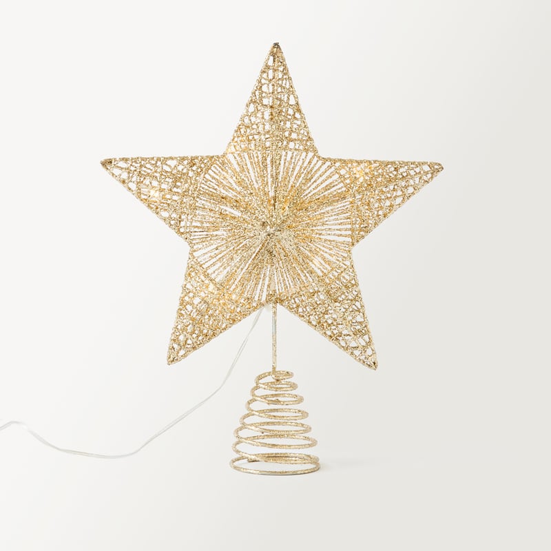 Festive Fun Sparkling Star Gold LED Tree Topper