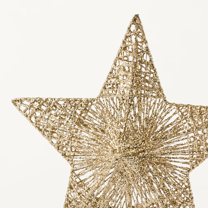 Festive Fun Sparkling Star Gold LED Tree Topper