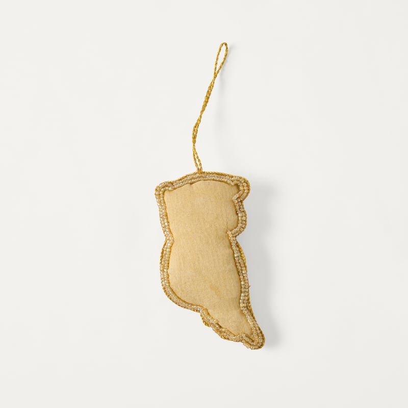 Luxe Owl Gold Embroidered Ornament