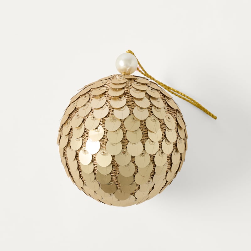 Luxe Ball Gold Sequin Bead Ornament
