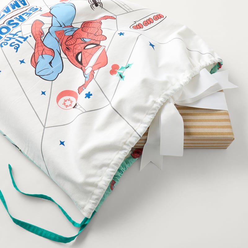Marvel Spiderman Tis The Season Blue Santa Sack