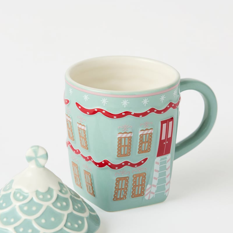 Christmas House Blue Mug