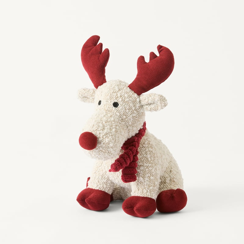 Christmas Village Red & White Reindeer Dog Doorstop