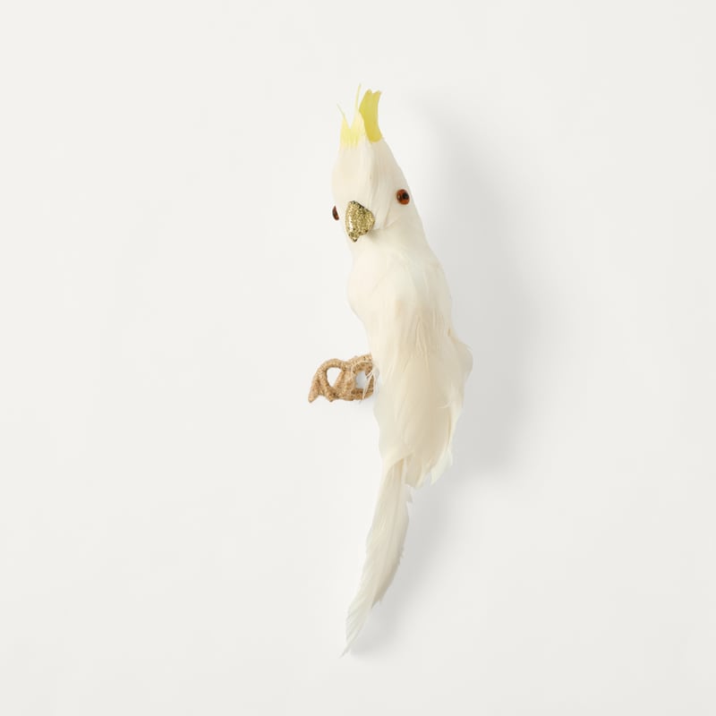 Christmas Village Cockatoo White & Yellow Flock Ornament