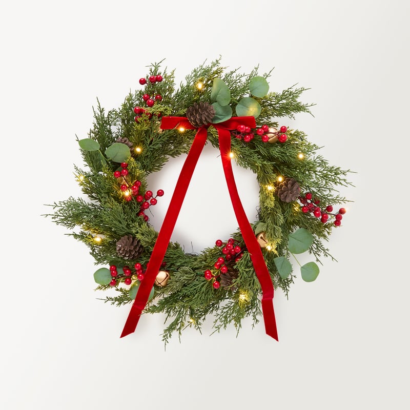 Bell Christmas Green & Red Wreath
