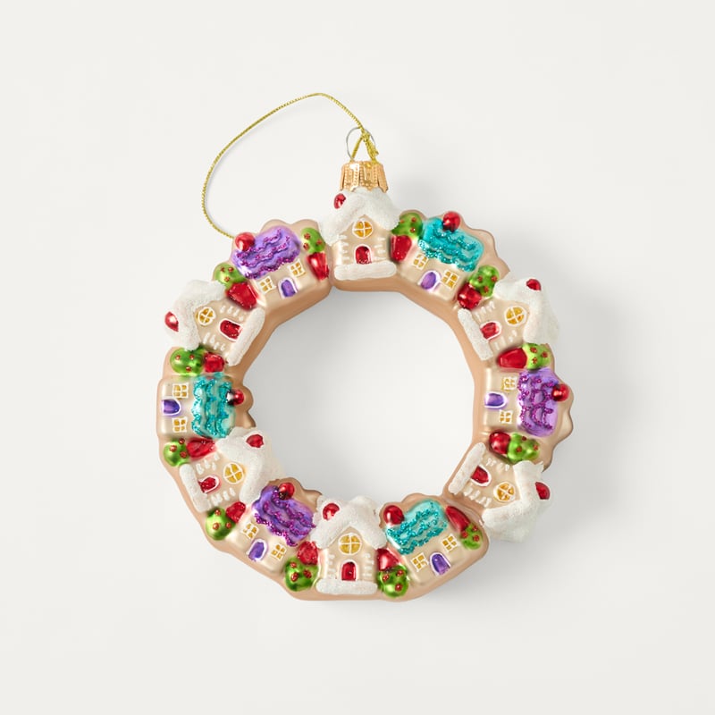 Christmas Village Gingerbread Multi Vintage Glass Wreath