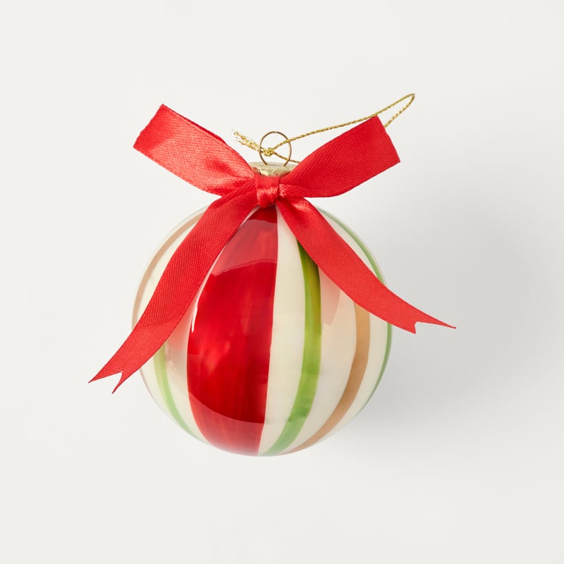 Festive Fun Candy Stripe Green & Red Bauble Pack of 3