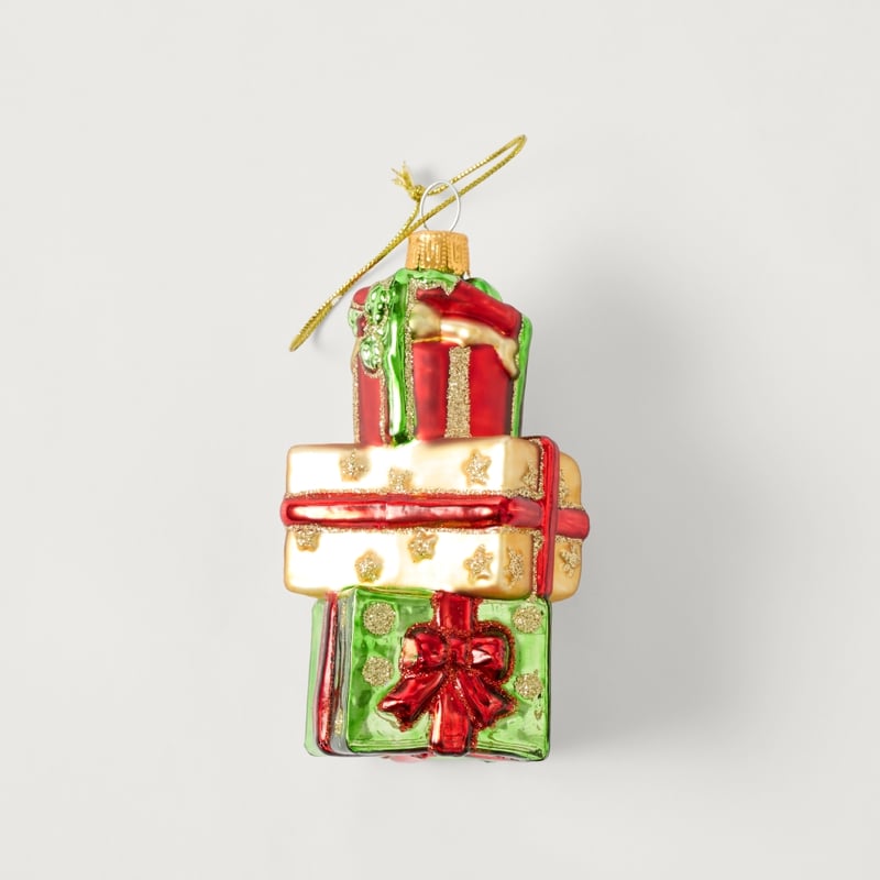 Festive Fun Presents Multi Vintage Glass Ornament