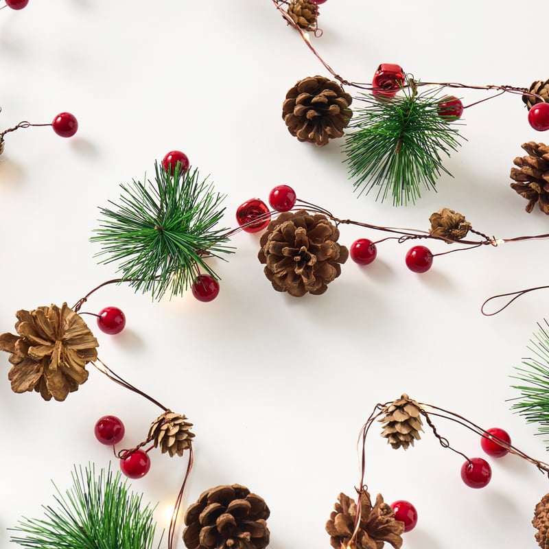 Pinecone & Berries Multi String Lights
