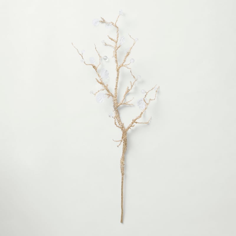 Iced Twig Champagne Festive Stem Spray