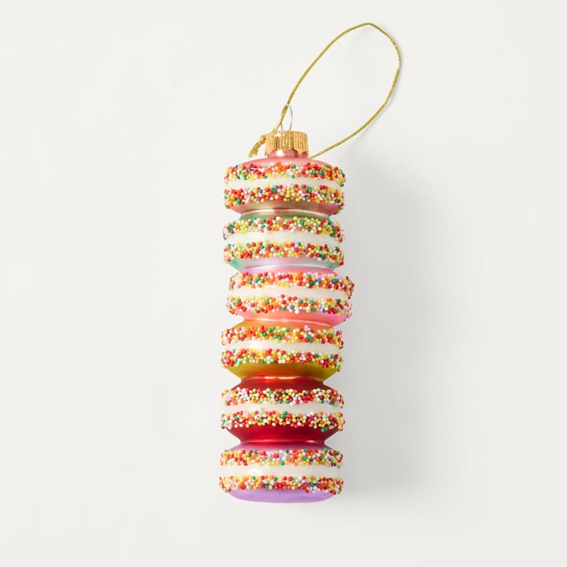 Festive Fun Macarons Multi Vintage Glass Ornament