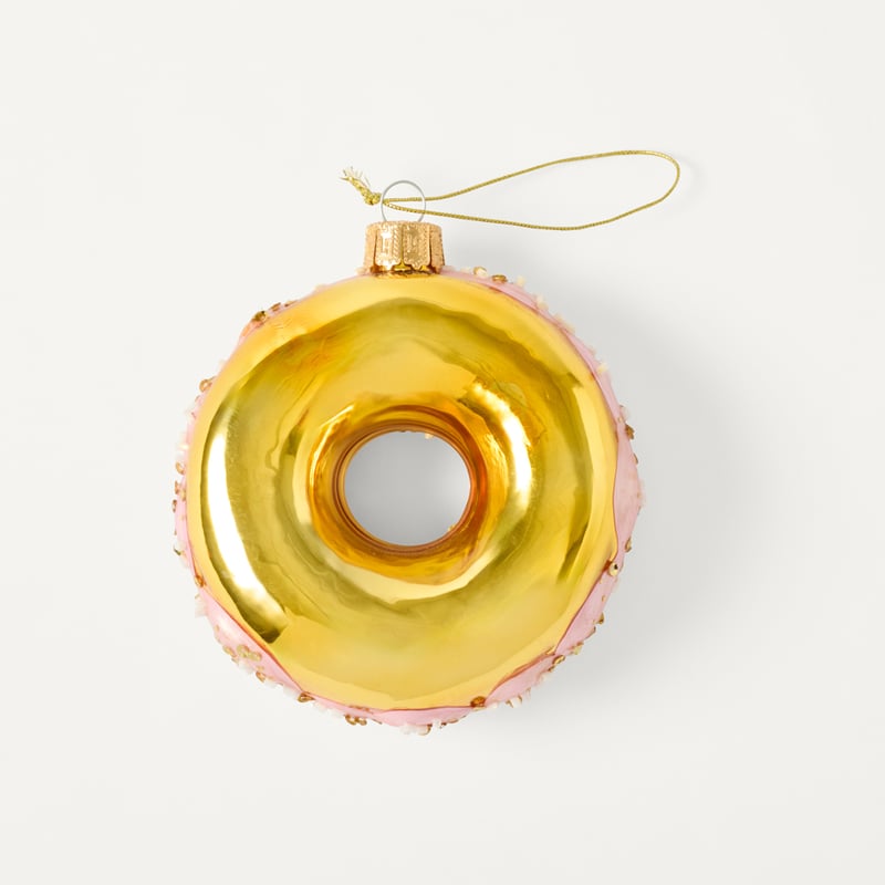 Festive Fun Donut Pink Vintage Glass Ornament