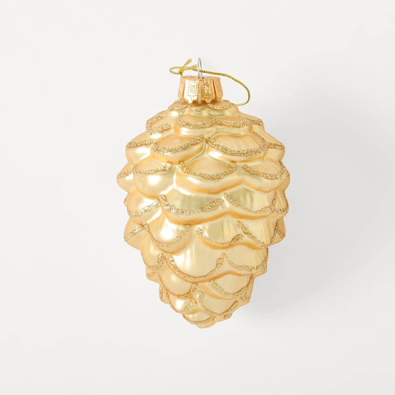 Luxe Pinecone Gold Vintage Glass Ornament