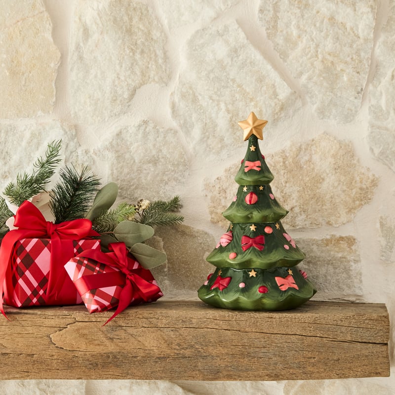 Christmas Village Green Ceramic Christmas Tree