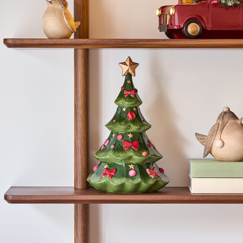 Christmas Village Green Ceramic Christmas Tree