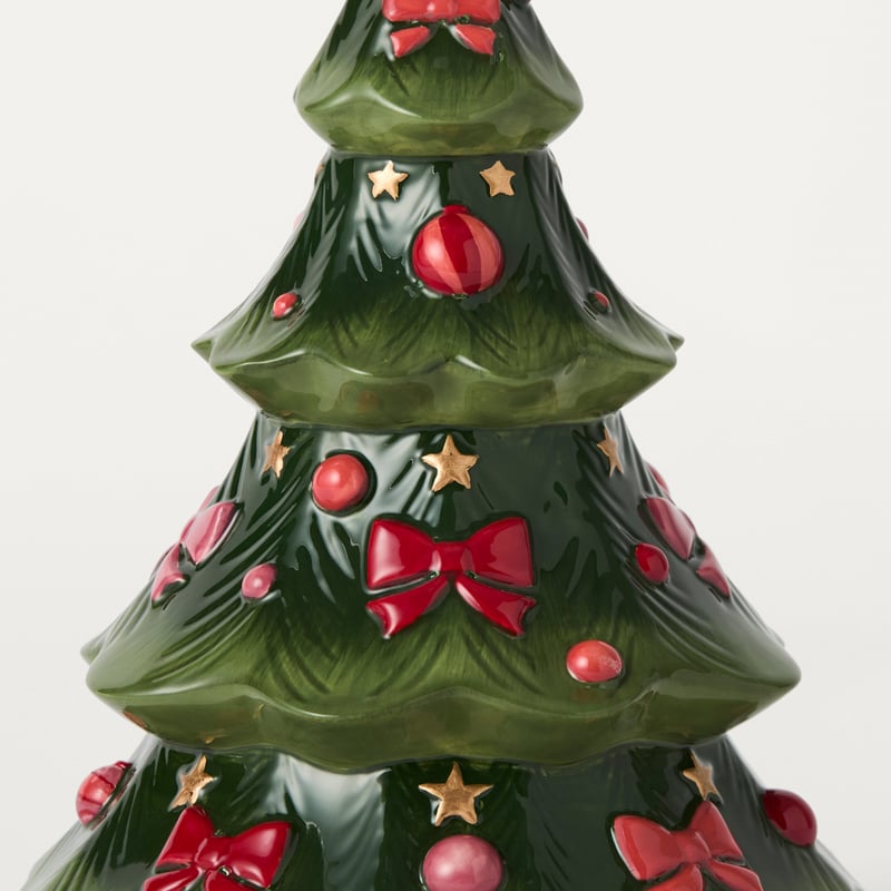 Christmas Village Green Ceramic Christmas Tree