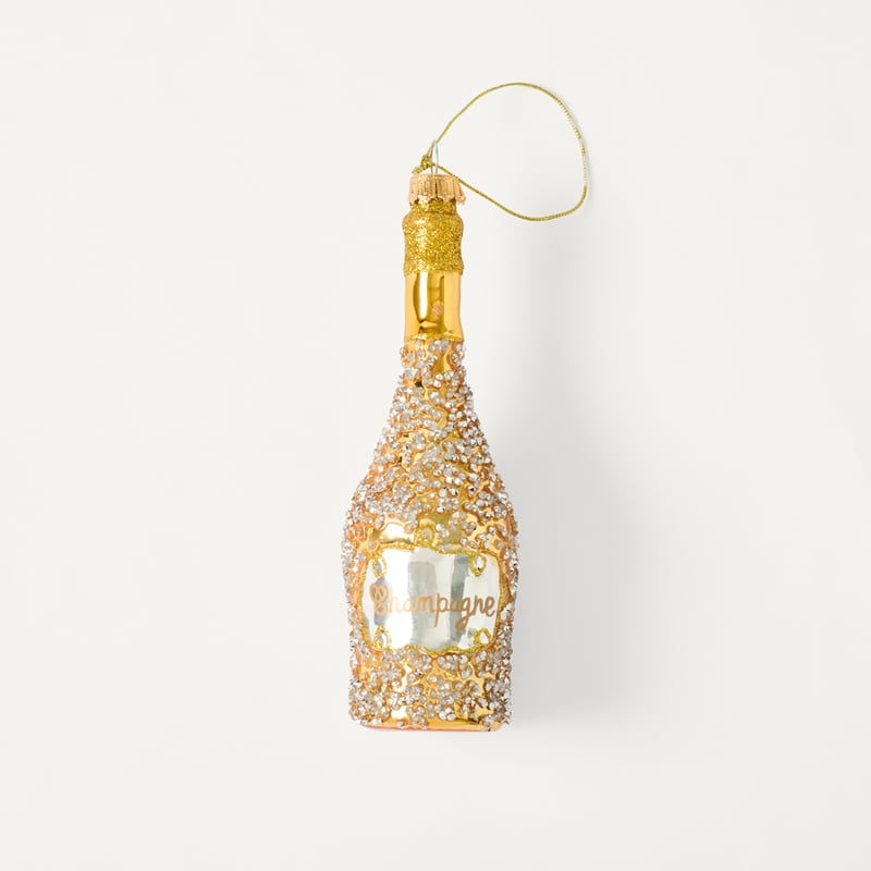 Luxe Champagne Gold Vintage Glass Ornament