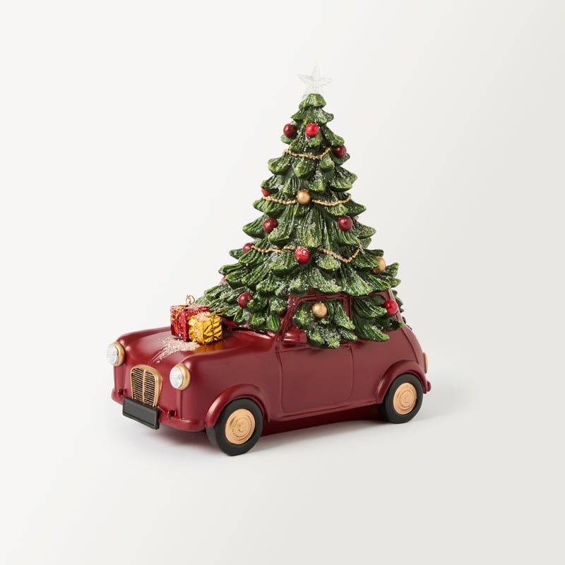 Christmas Village Multi LED Vintage Car & Tree 
