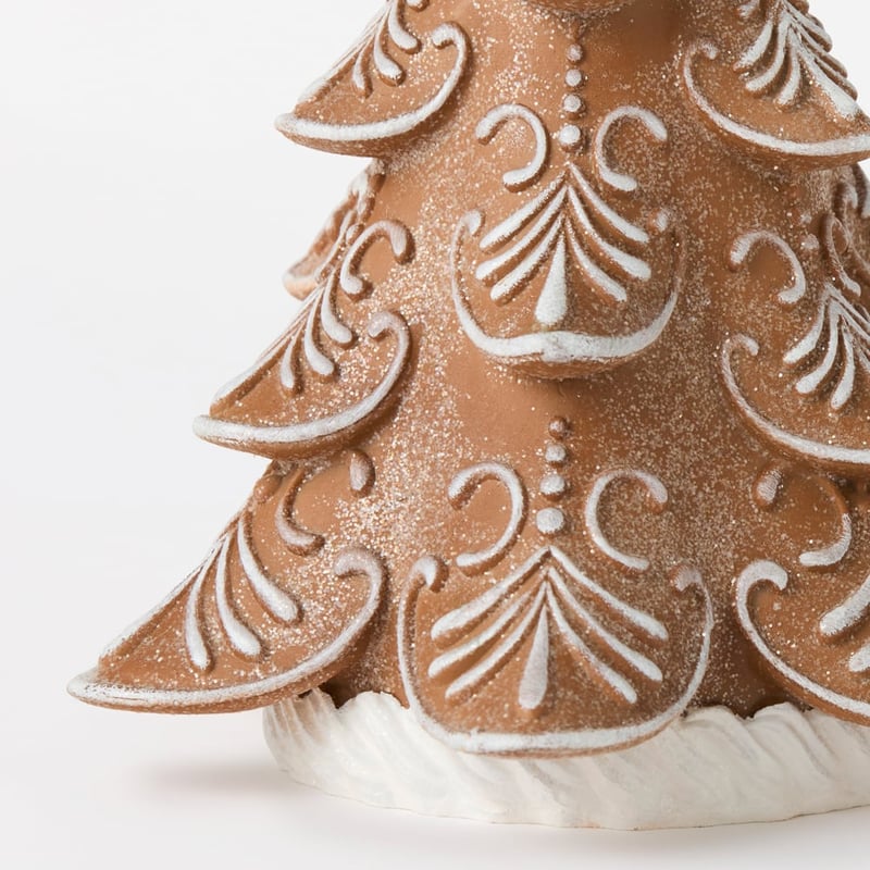 Christmas Village Brown & White LED Gingerbread Tree