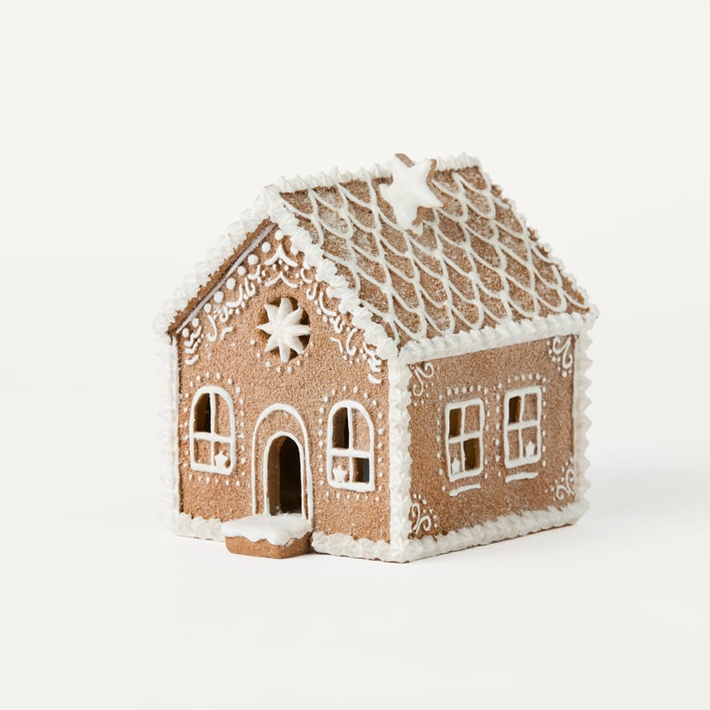 Christmas Village Frosted Brown Gingerbread House