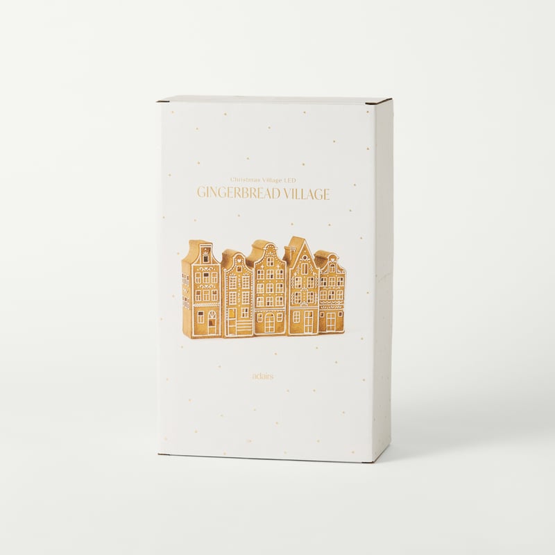Christmas Village Brown & White LED Gingerbread Village