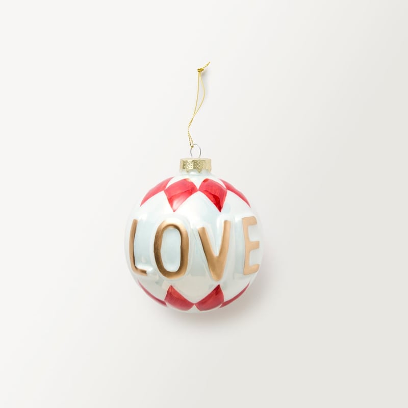 Festive Fun Retro Christmas Love White Bauble