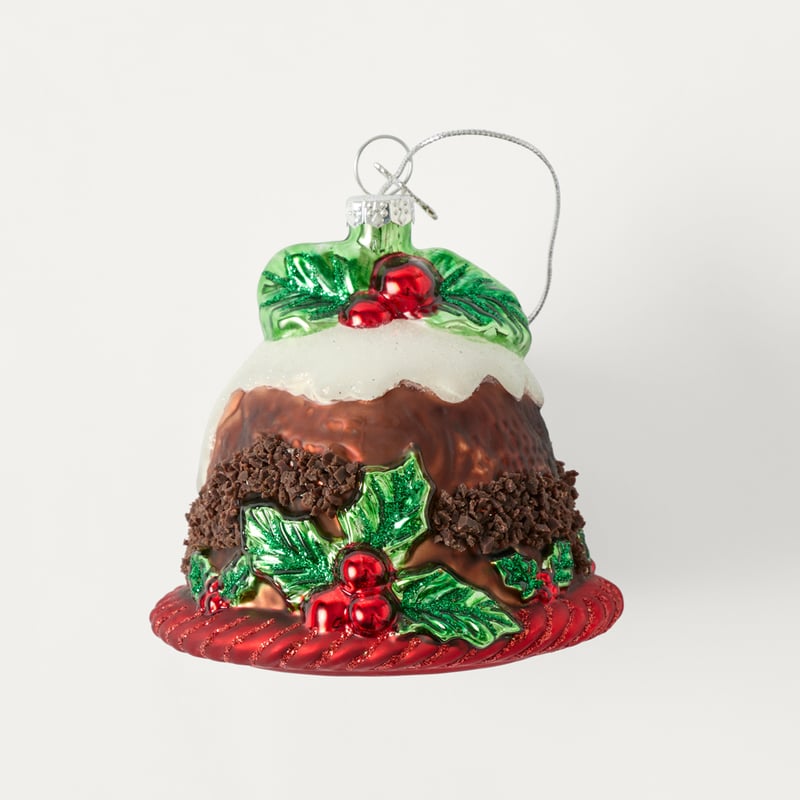 Festive Fun Pudding Multi Deluxe Glass Ornament