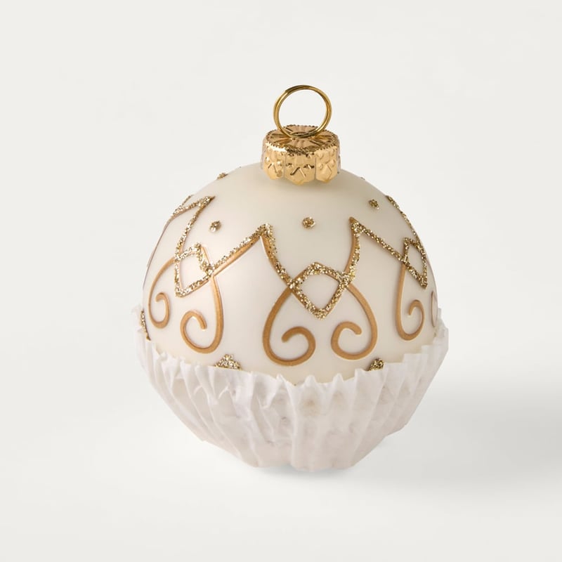 Luxe Chocolate Gold & Cream Bauble Pack of 3